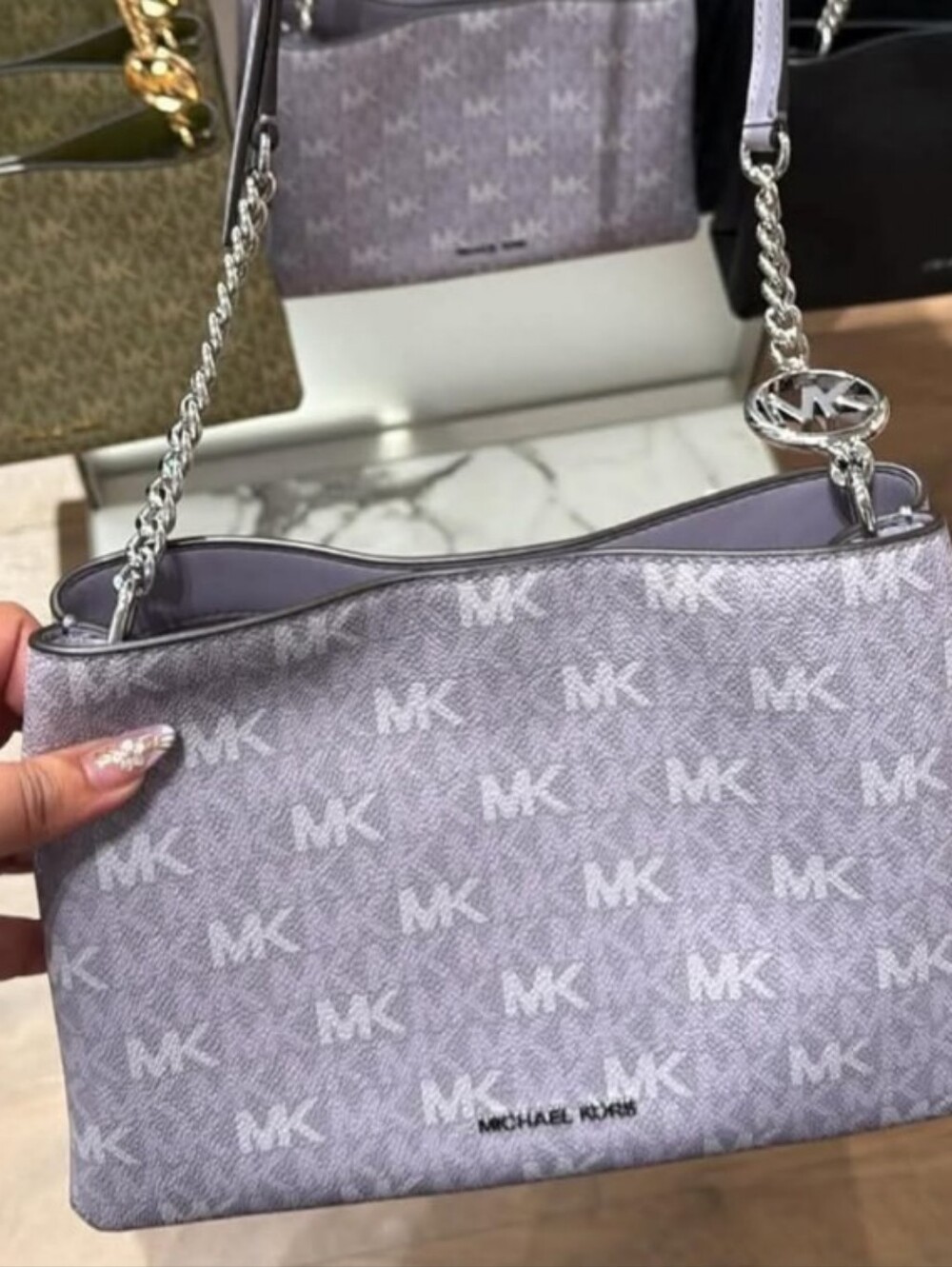 NWT Michael Kors Christina Small Signature Logo Crossbody Bag In Lilac